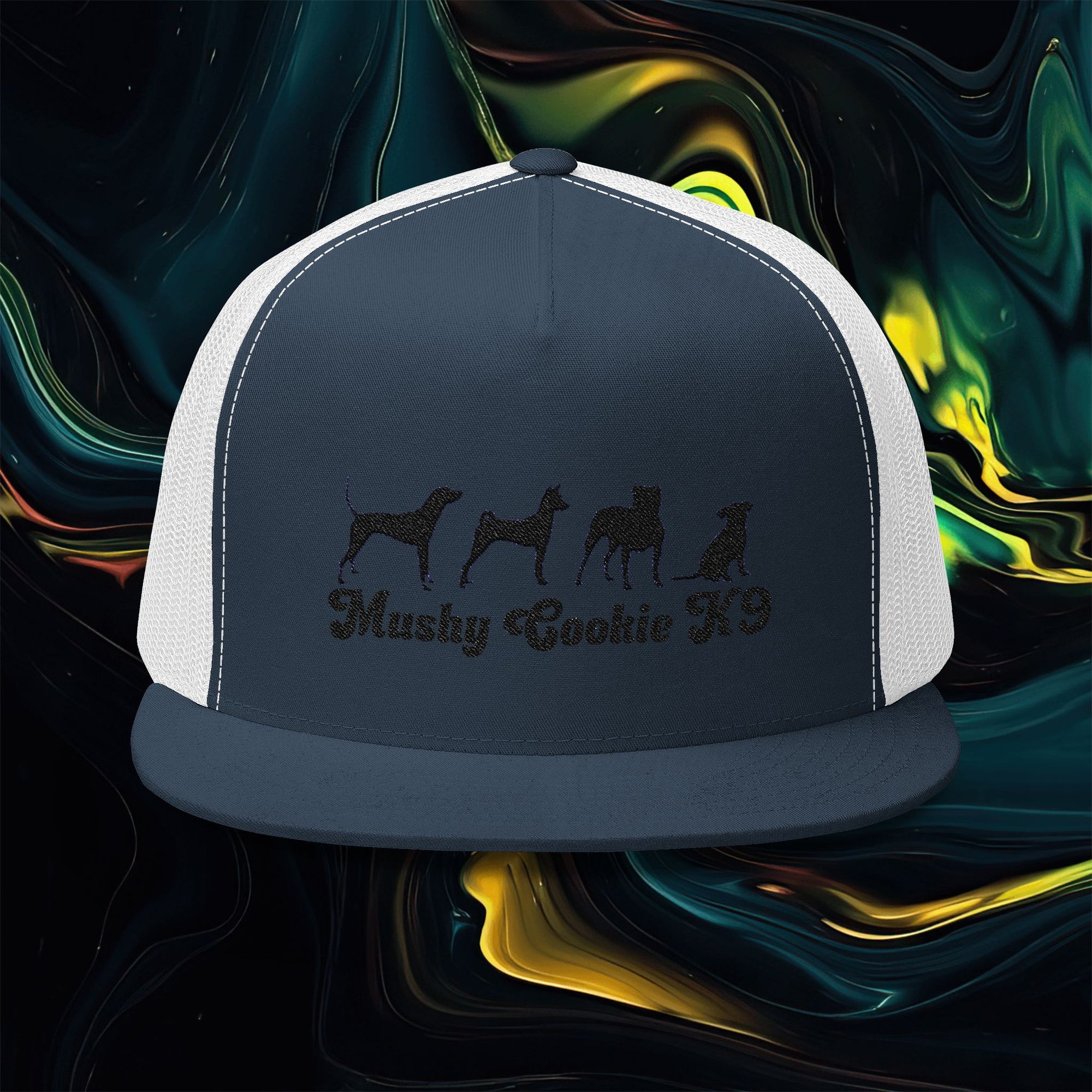 Mushy Cookie K9 | Embroidered 5 Panel Trucker Cap - Mushy Cookie K9