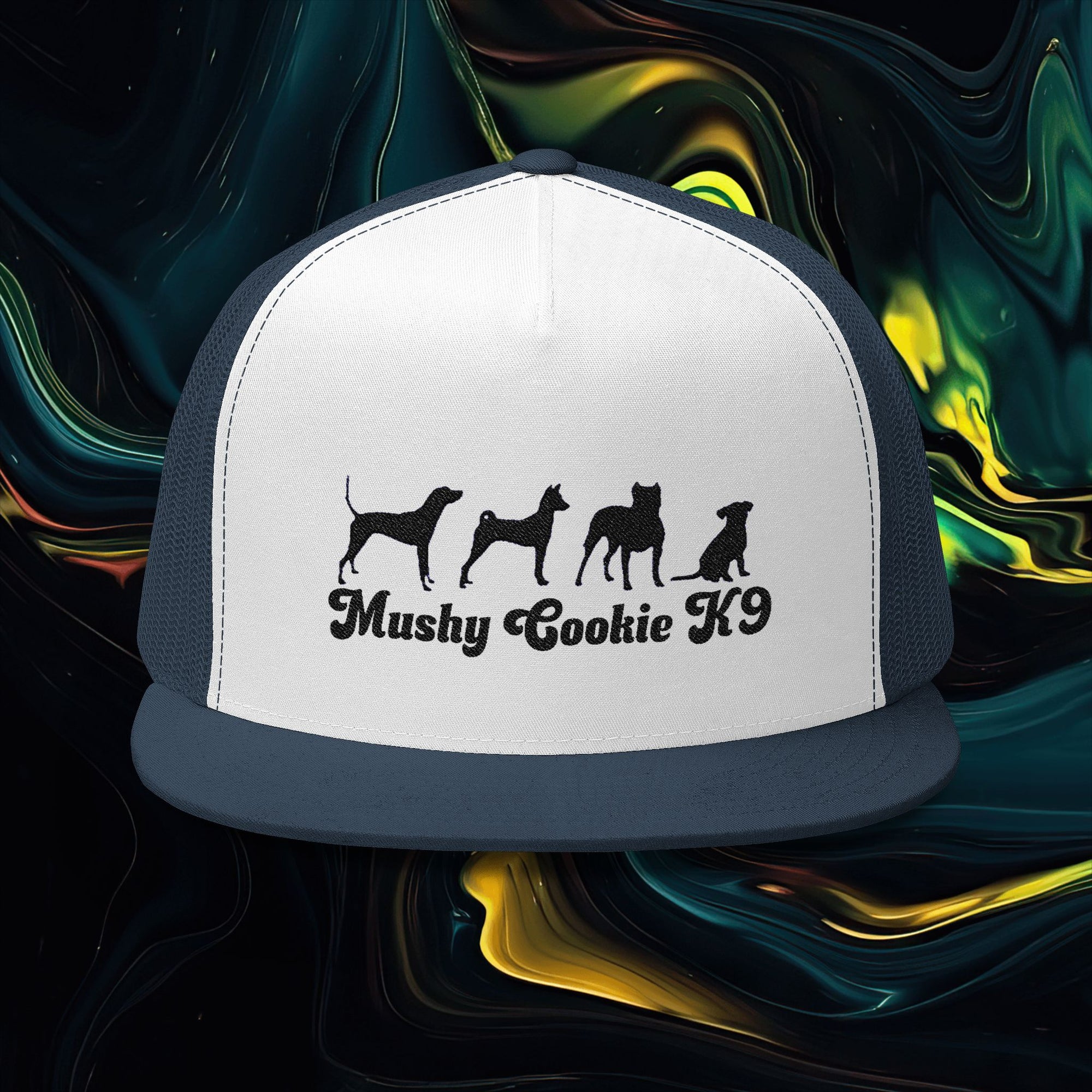 Mushy Cookie K9 | Embroidered 5 Panel Trucker Cap - Mushy Cookie K9