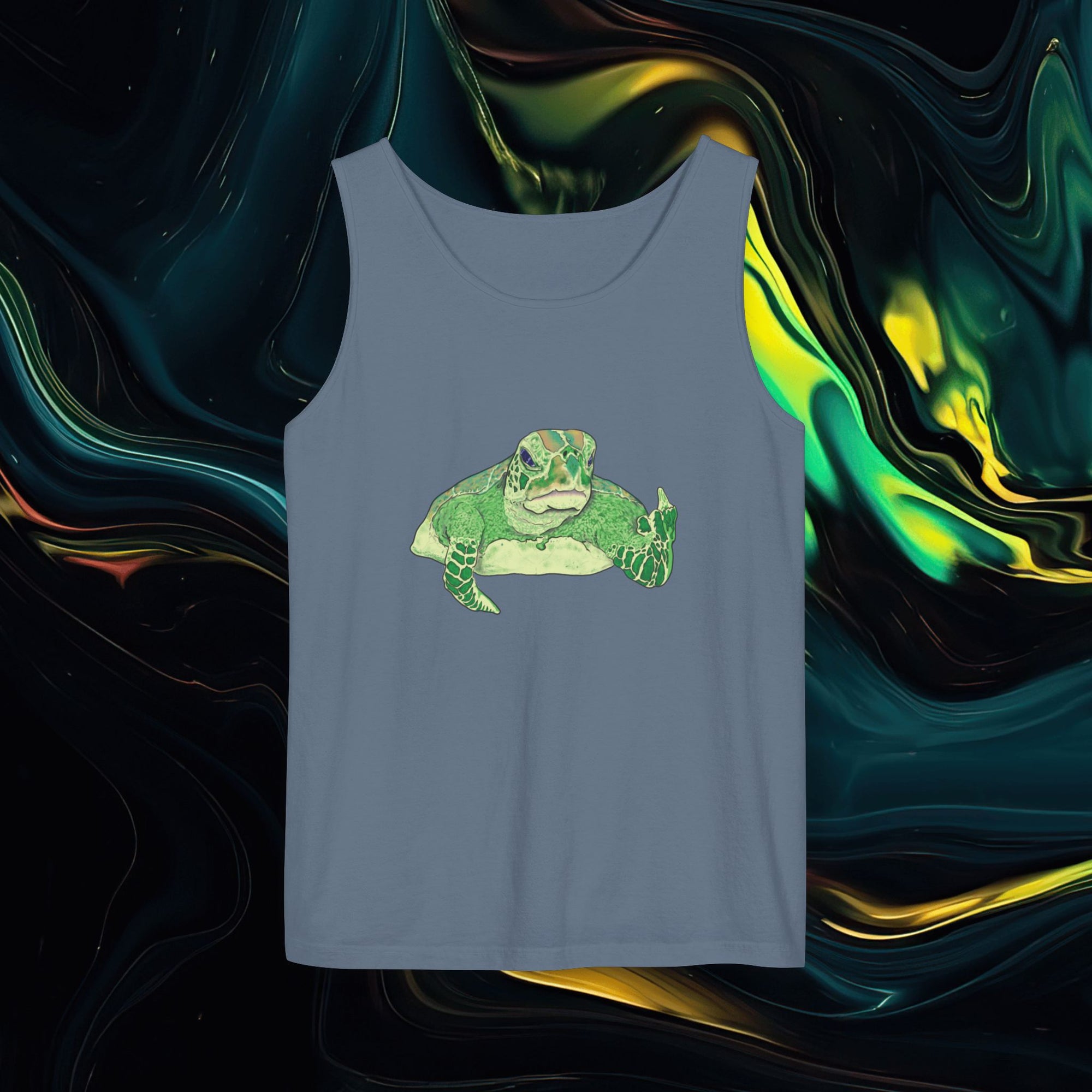 Turtle With Attitude | Unisex Garment-Dyed Tank Top