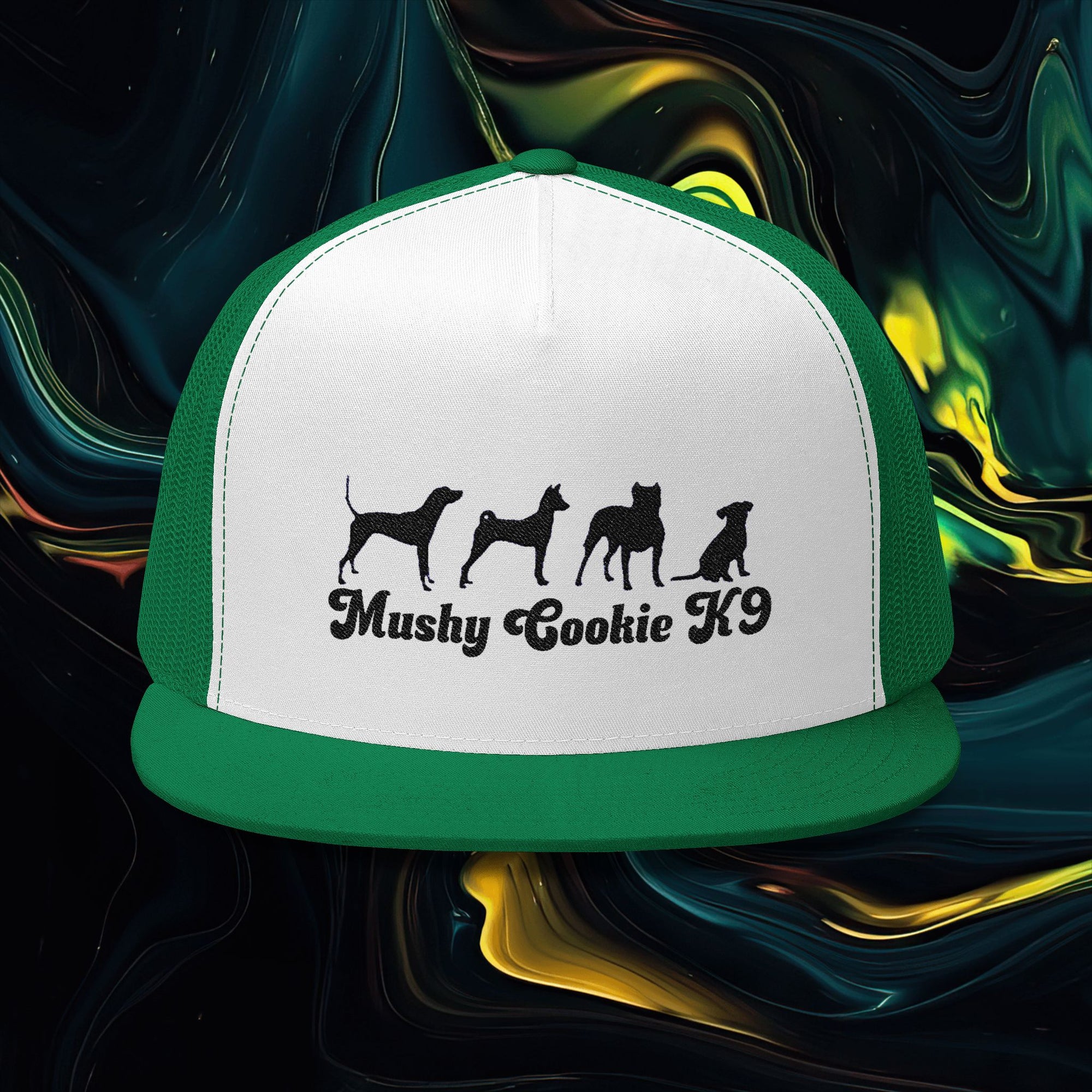 Mushy Cookie K9 | Embroidered 5 Panel Trucker Cap - Mushy Cookie K9